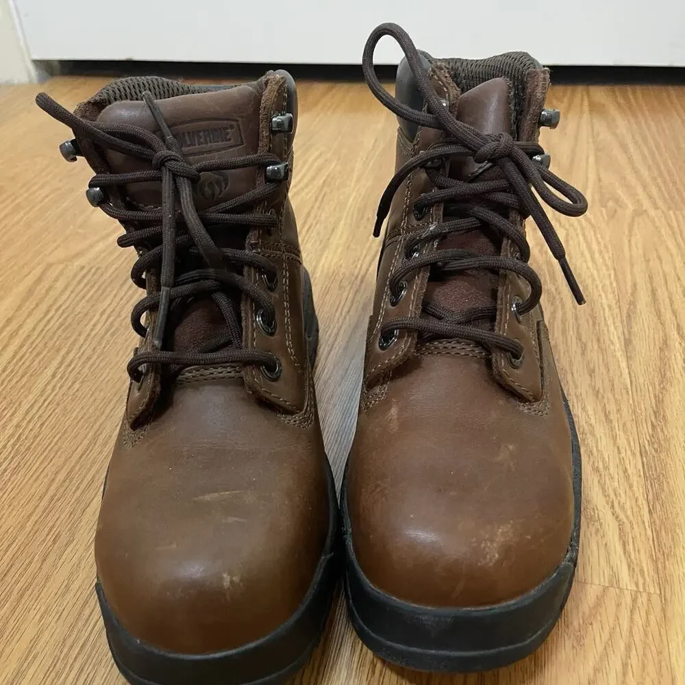 Wolverine Harrison lace up brown work boots steel toe women size US 6